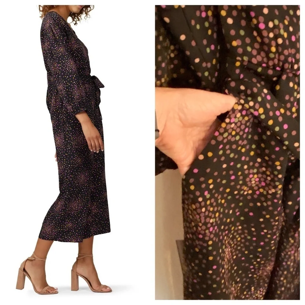 Kate Spade Disco Dots long sleeve Jumpsuit 33473